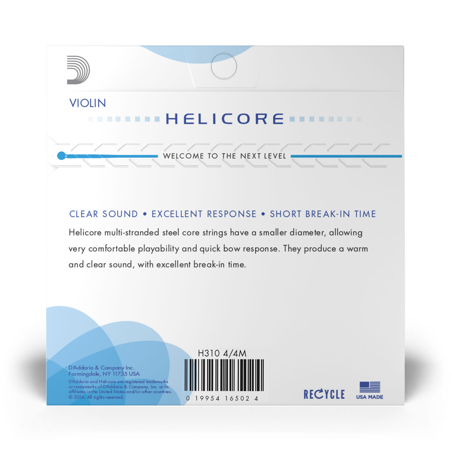Set De Cuerdas Viol&iacute;n 4/4 Helicore Med H310 4/4m Daddario image number 2.0