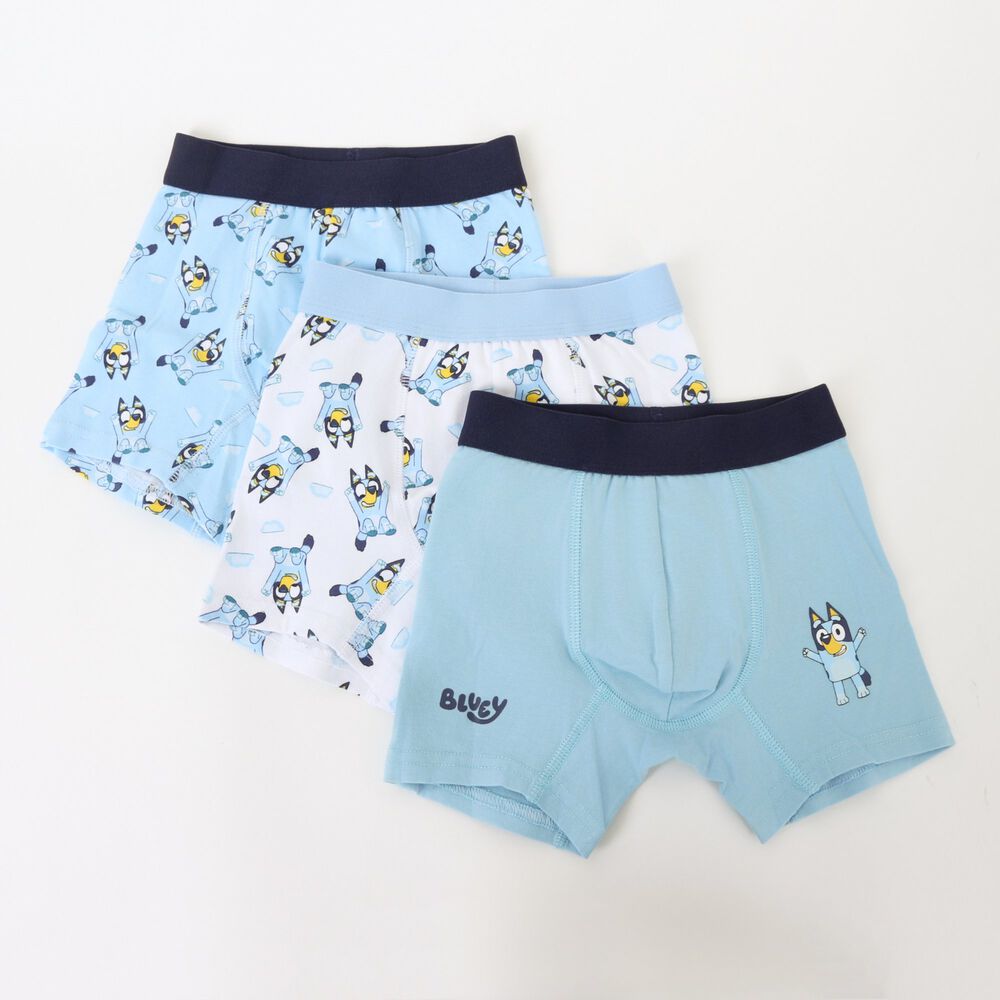 Tripack B&oacute;xer Ni&ntilde;o Celeste Full Print Bluey image number 0.0