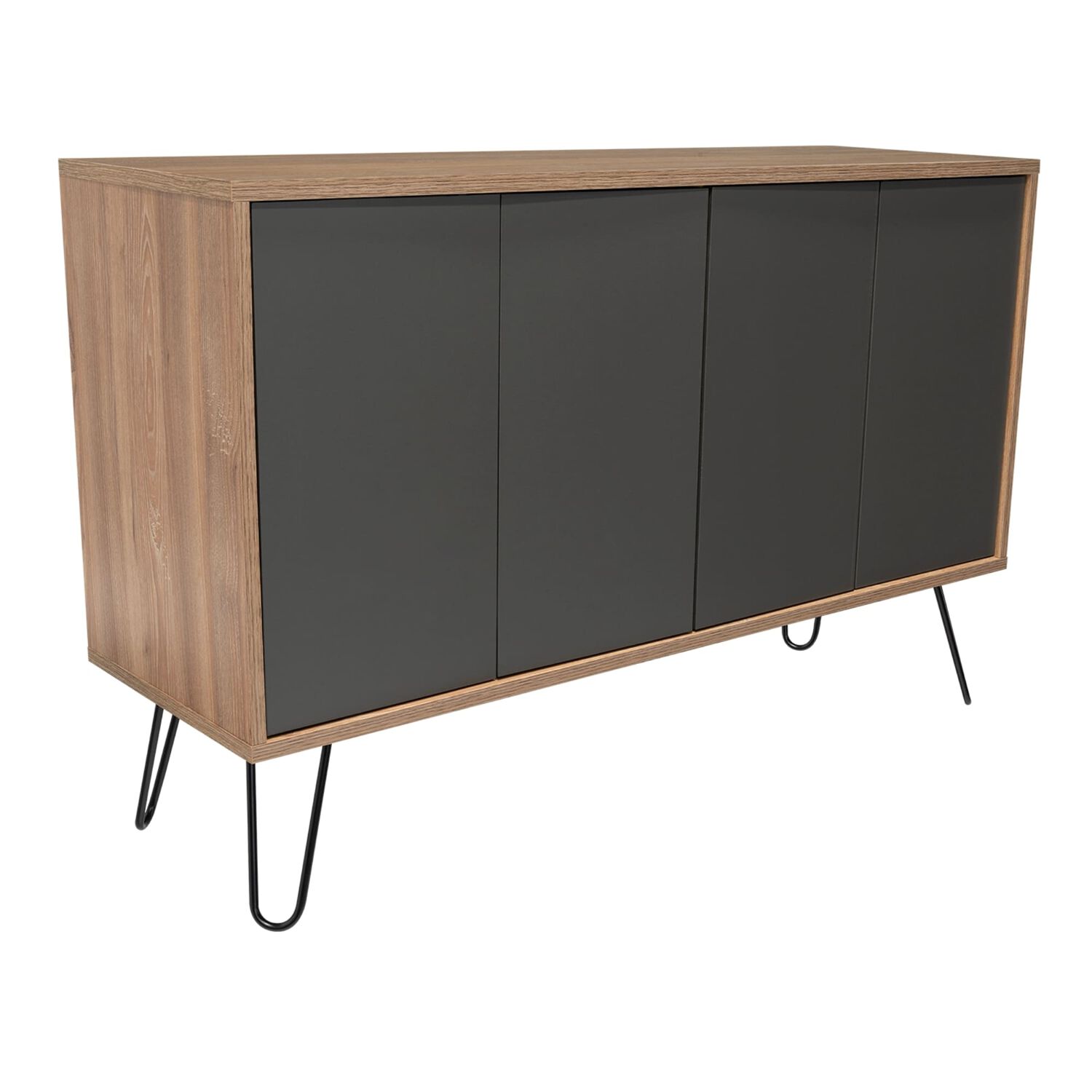 Arrimo Con 4 Puertas Y 4 Repisas Fm-001a - Caf&eacute; Claro Y Plomo image number 0.0
