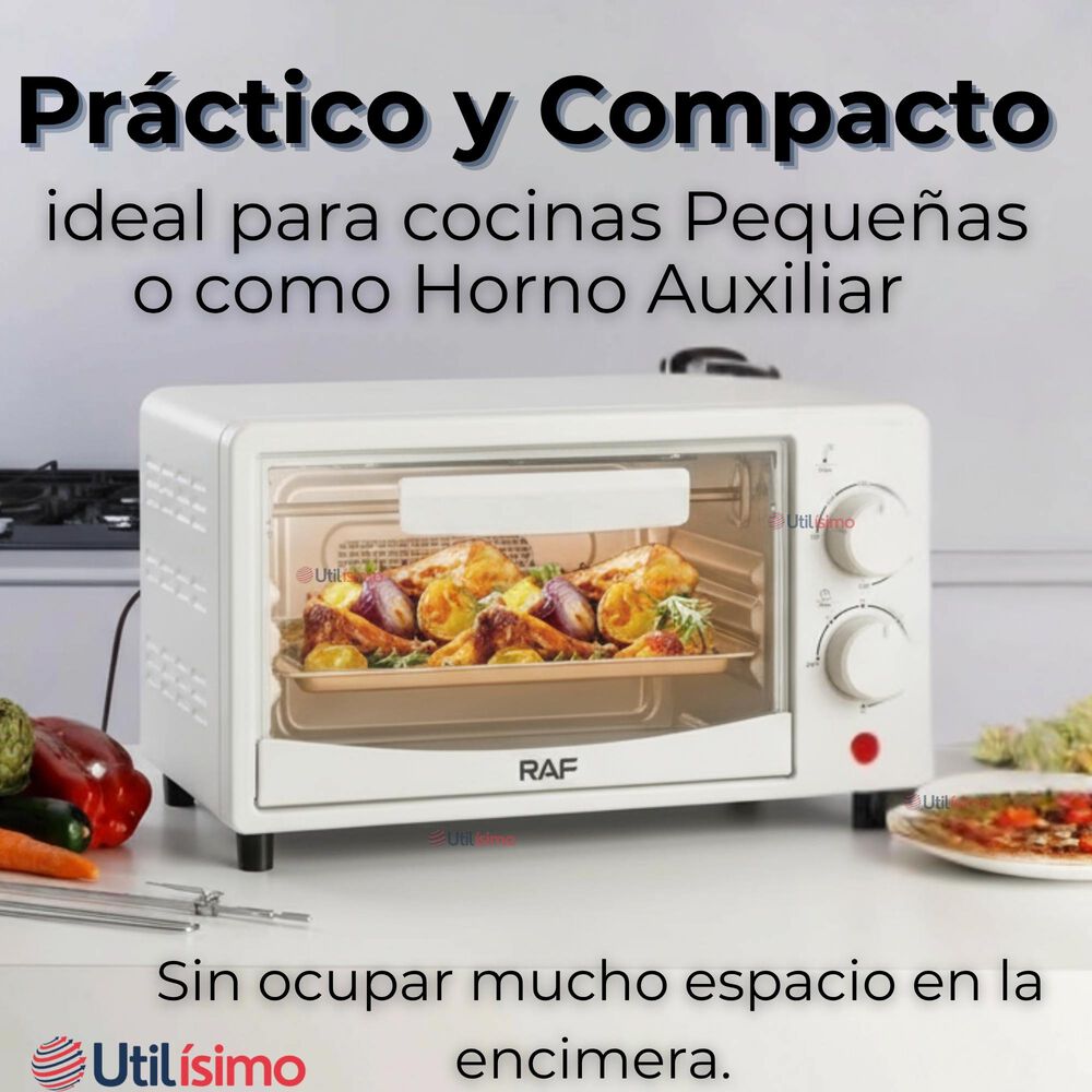 Mini Horno Eléctrico De Mesa 7 Litros Hornear Asar Y Tostar image number 5.0
