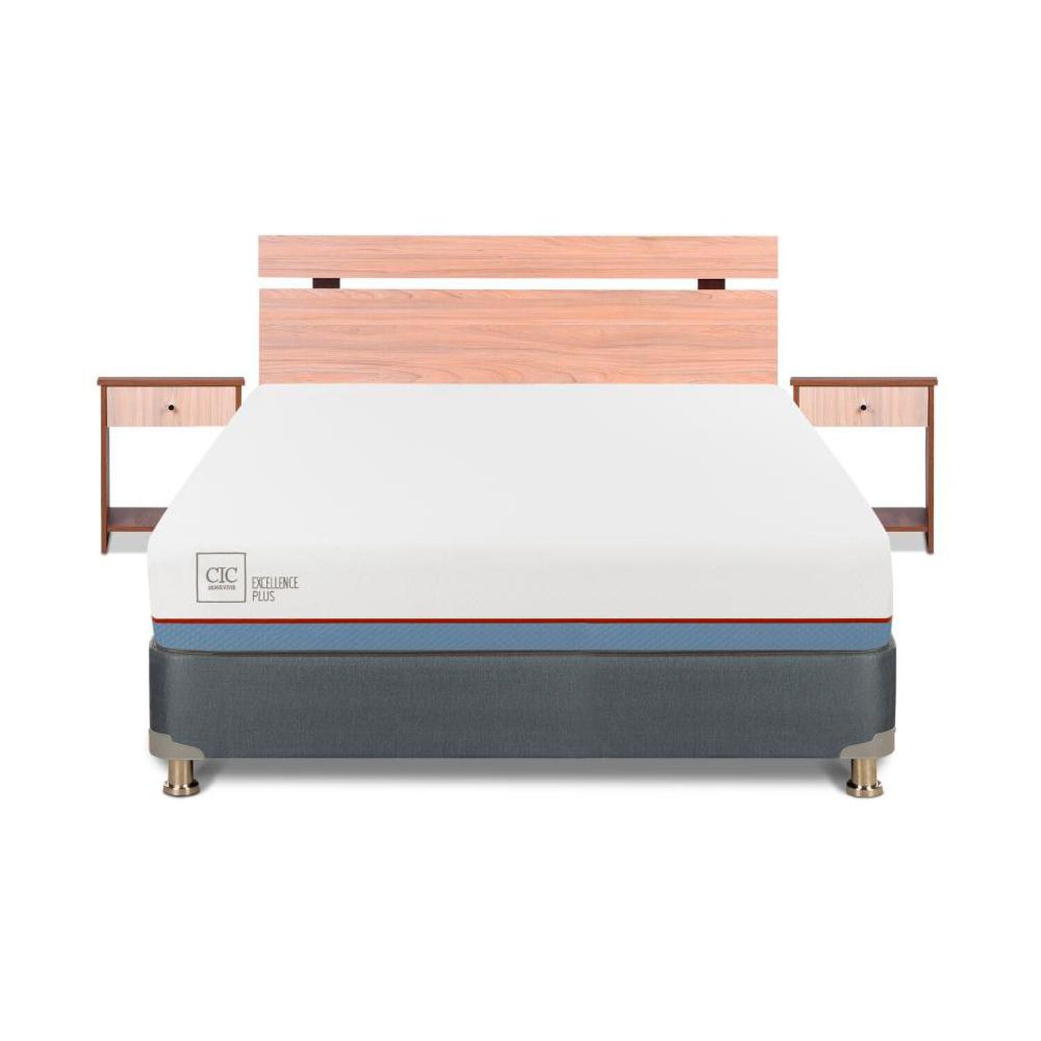 Cama Americana Cic Excellence Plus / 2 Plazas / Base Normal + Set De Maderas image number 0.0