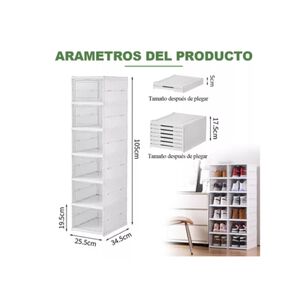 Zapatera Plegable Cajas Organizadoras 6 Niveles Transparente