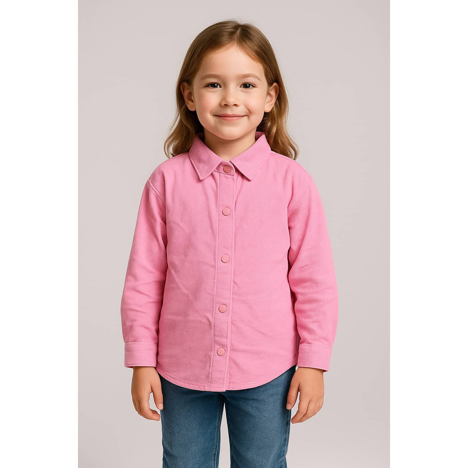 Camisa Rosa Ni&ntilde;a Manga Larga Con Brillos image number 2.0