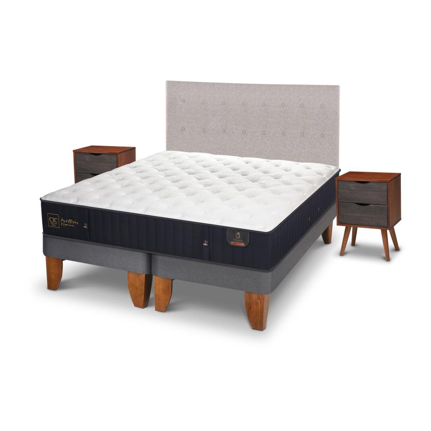Cama Europea Cic Premium / King / Base Dividida + Set De Maderas image number 3.0