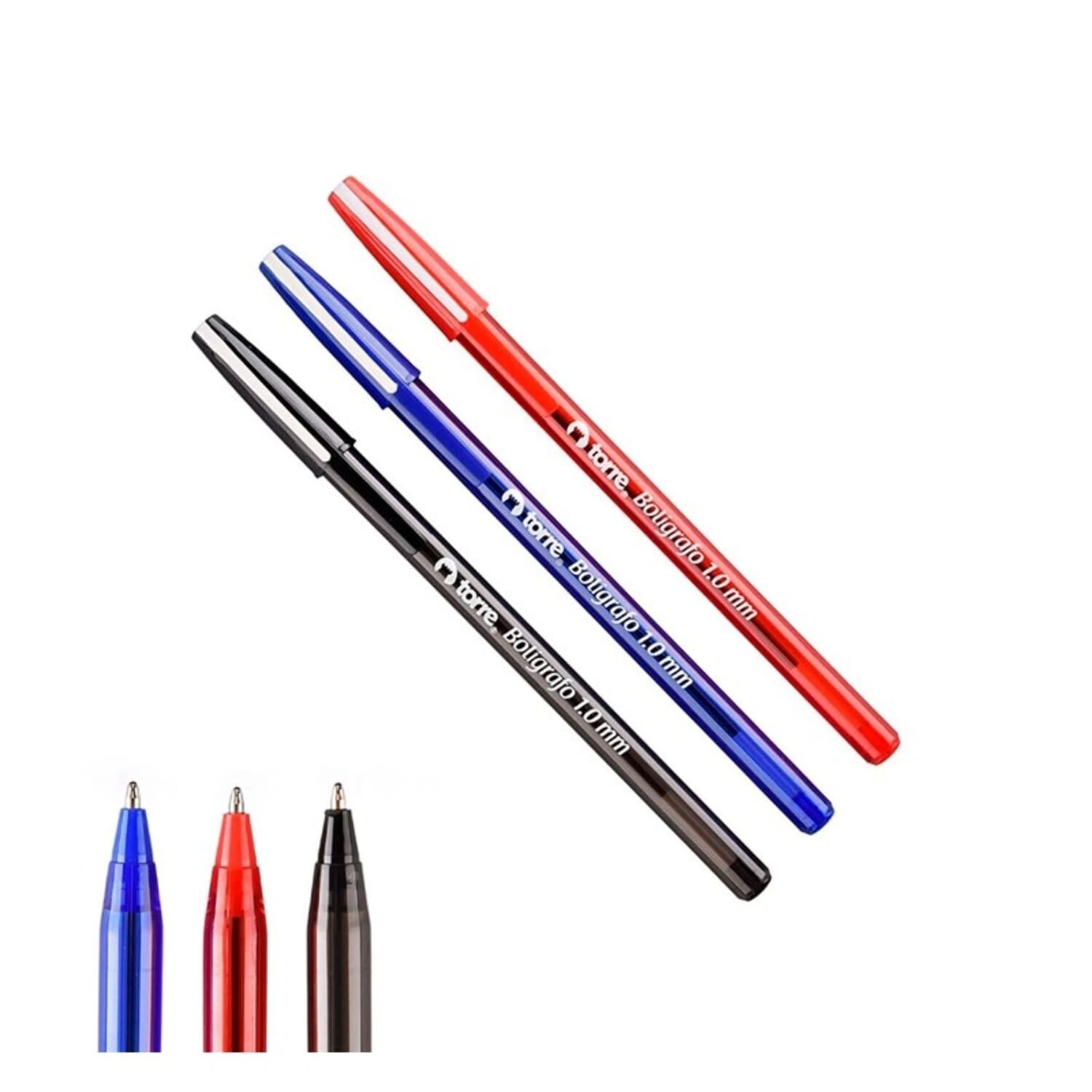 Pack X 4 Blister 5 Bol&iacute;grafos 1.0mm 2 Azul 2 Negro 1 Rojo Torre image number 2.0