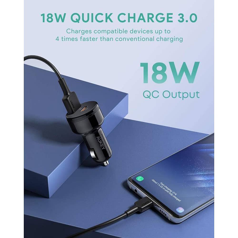 Aukey Cargador De Veh&iacute;culo Usb-a / Usb-c 36w Negro Cc-y18 image number 5.0
