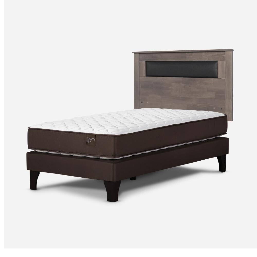Cama Europea Rosen Ergo T New / 1.5 Plazas / Base Normal  + Respaldo Ferrara Gris image number 2.0