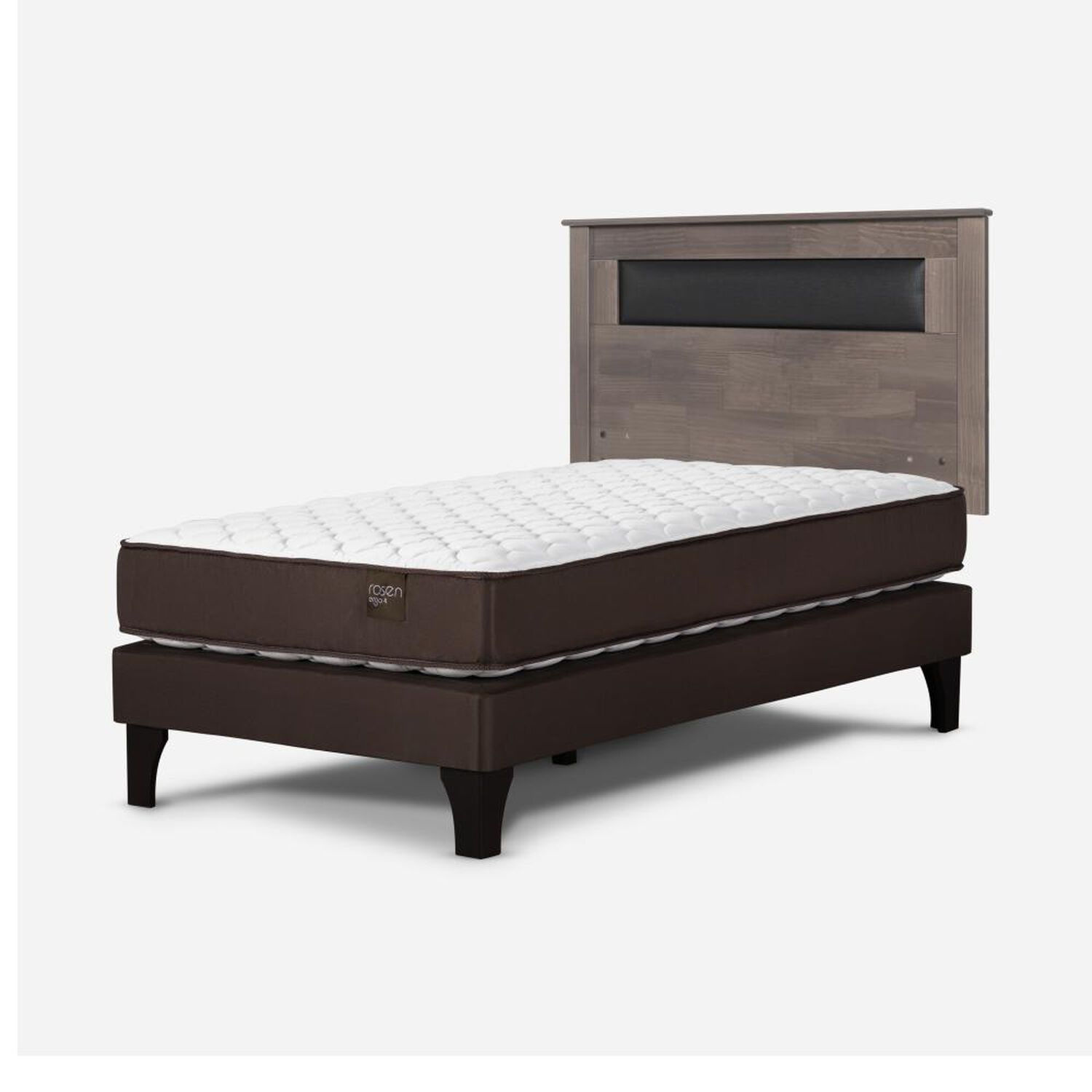 Cama Europea Rosen Ergo T New / 1.5 Plazas / Base Normal  + Respaldo Ferrara Gris image number 2.0