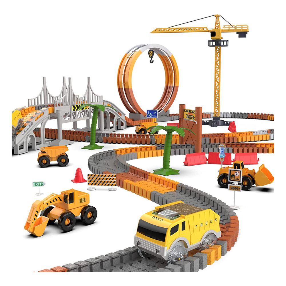 Juguete Pista De Carrera Autos De Construccion 201 Piezas Infantil image number 0.0