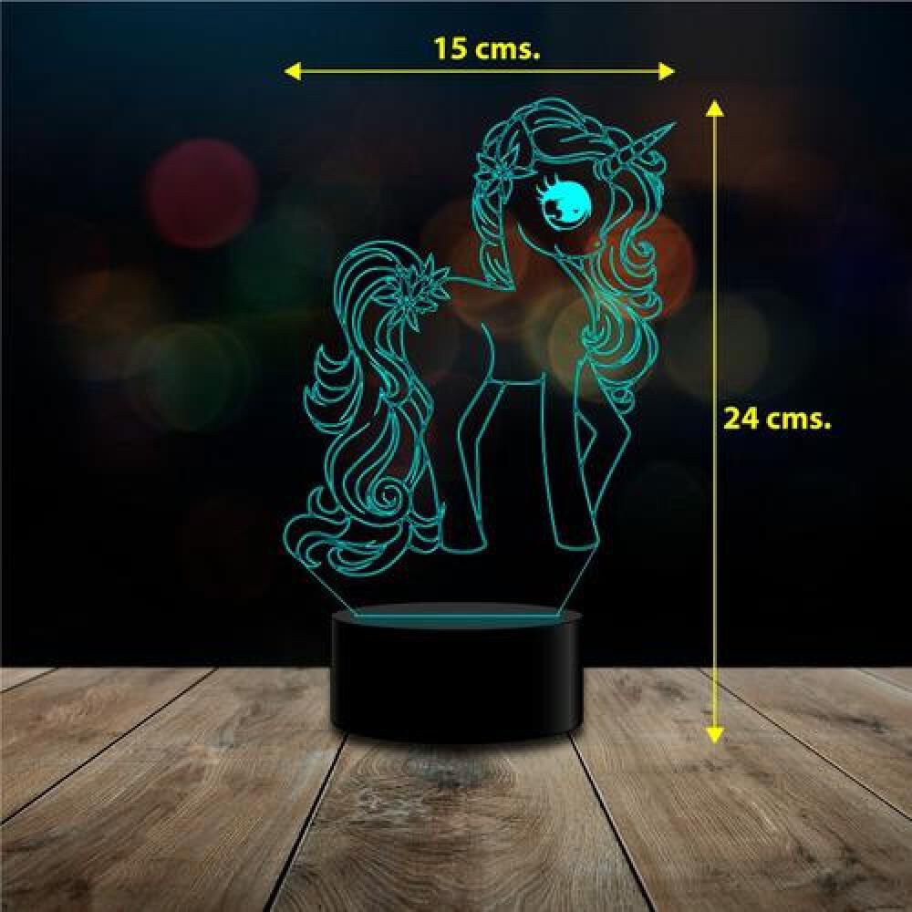 Lampara 7 Colores 3d Colores Unicornio 2 Kawaii image number 2.0