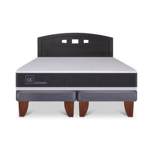 Cama Europea Cic Ortopedic / 2 Plazas / Base Dividida + Respaldo