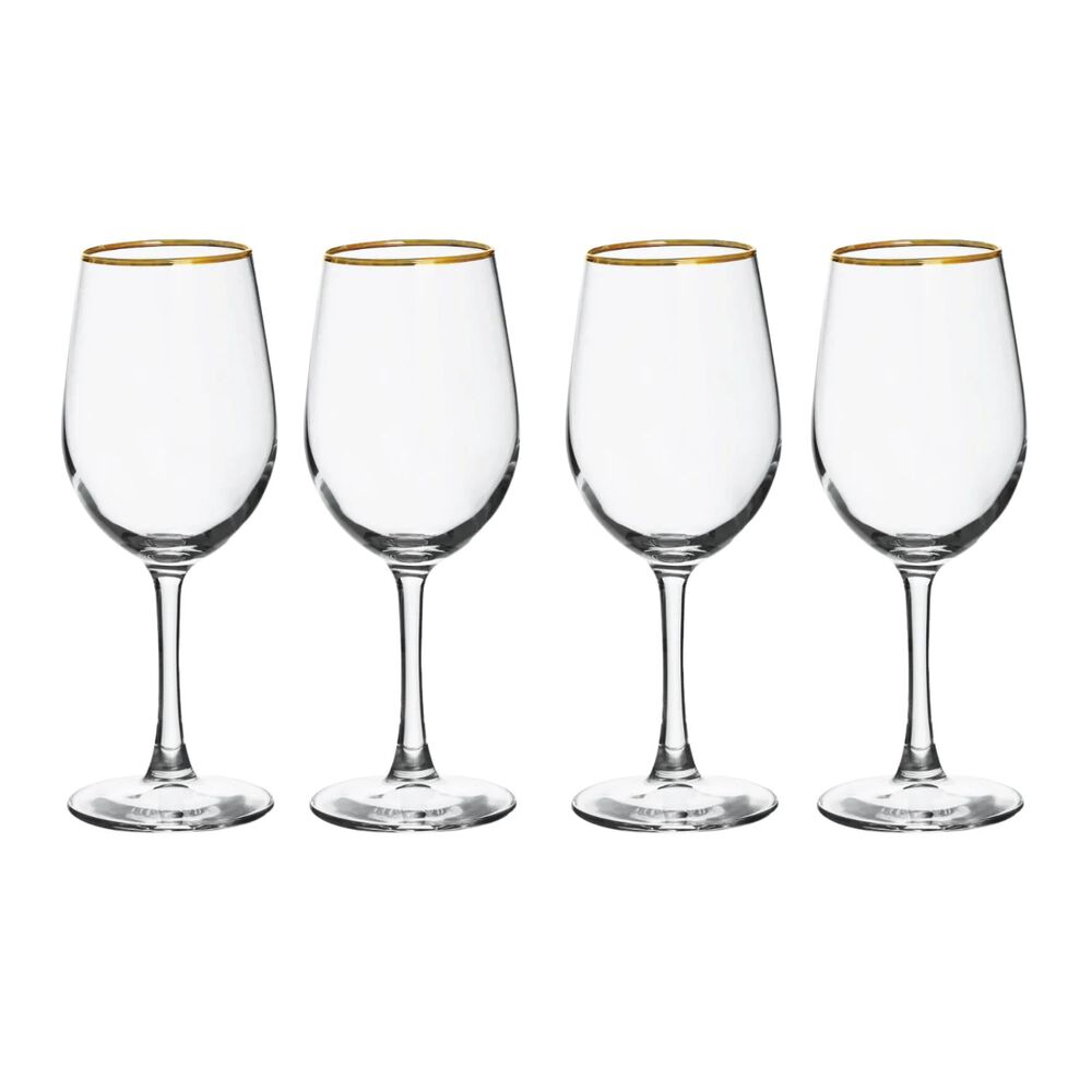Set 4 Copas Borde Dorado Para Vino 320ml Allegra image number 1.0