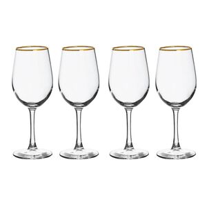 Set 4 Copas Borde Dorado Para Vino 320ml Allegra