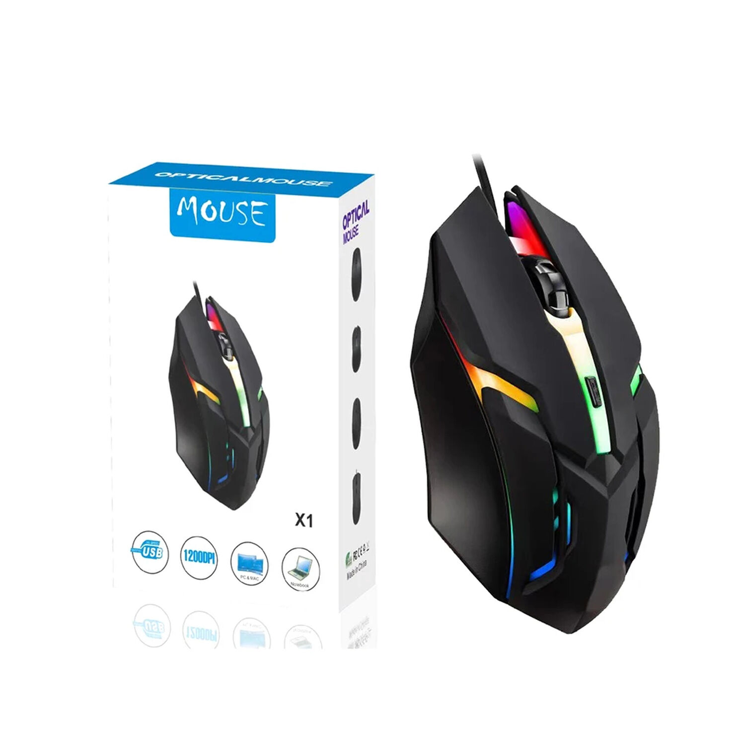 Mouse Gamer Optico X1 Rgb 1600 Dpi image number 0.0