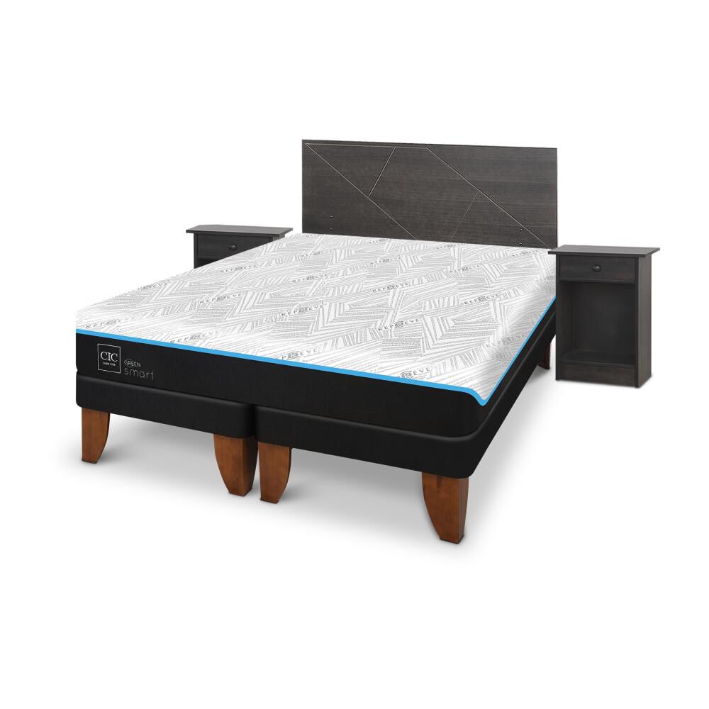 Cama Europea Cic Green Infinity / King / Base Dividida + Set De Maderas image number 1.0