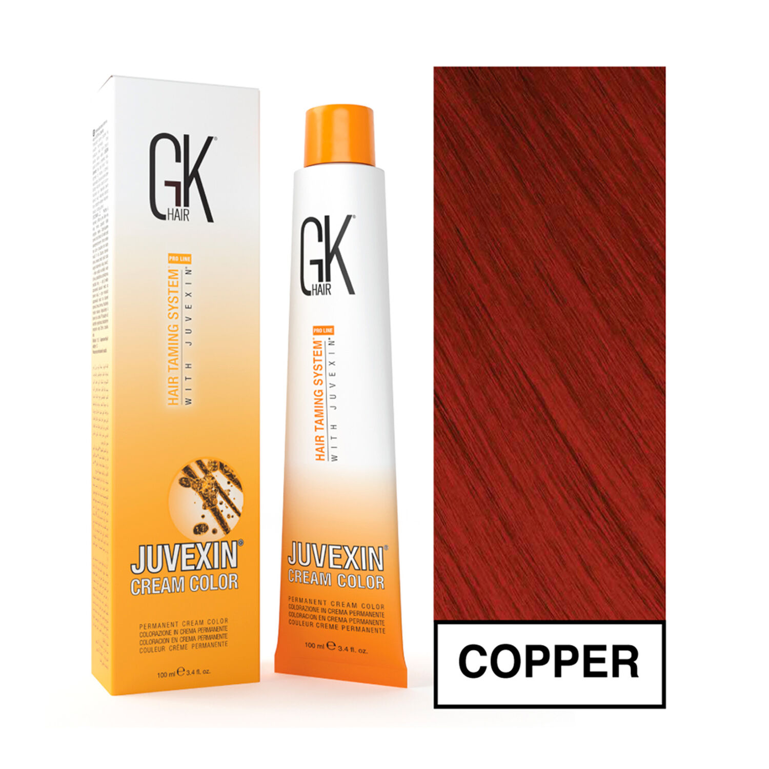 Gkhair - Tintura Cream Color Permanente Vegana 100ml + Oxidante - Cobre image number 0.0