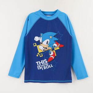 Polera Uv Manga Larga Ni&ntilde;o Azul This Is How We Roll Sonic