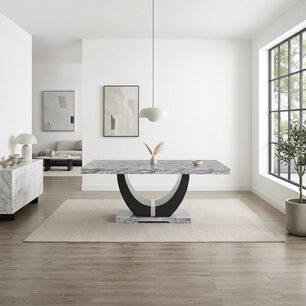 Mesa De Comedor Moderna Moon M&aacute;rmol Gris
