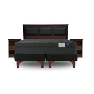 Cama Europea Flex Black / King / Base Dividida + Set de Maderas Argos