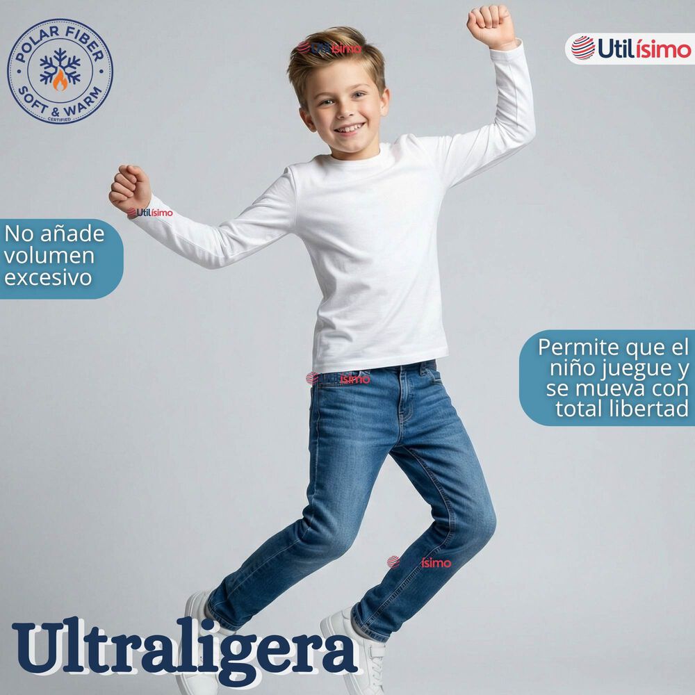 Polera Camiseta Polar Primera Capa Cuello Redondo Manga Larga Colores Surtido Ni&ntilde;o image number 7.0