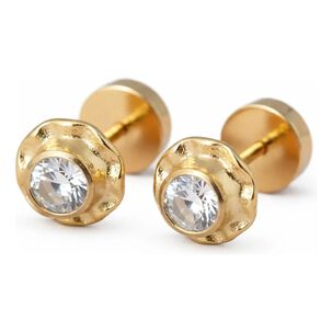 Aros Abridores Chat&oacute;n Circ&oacute;n 6mm N3 Oro 14k Ni&ntilde;a Mujer