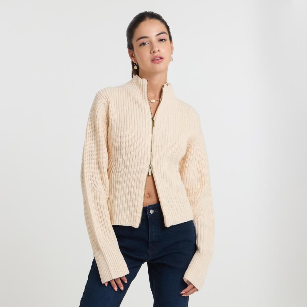 Sweater Regular Manga Larga Cuello Alto Con Cierre Mujer Freedom image number 0.0