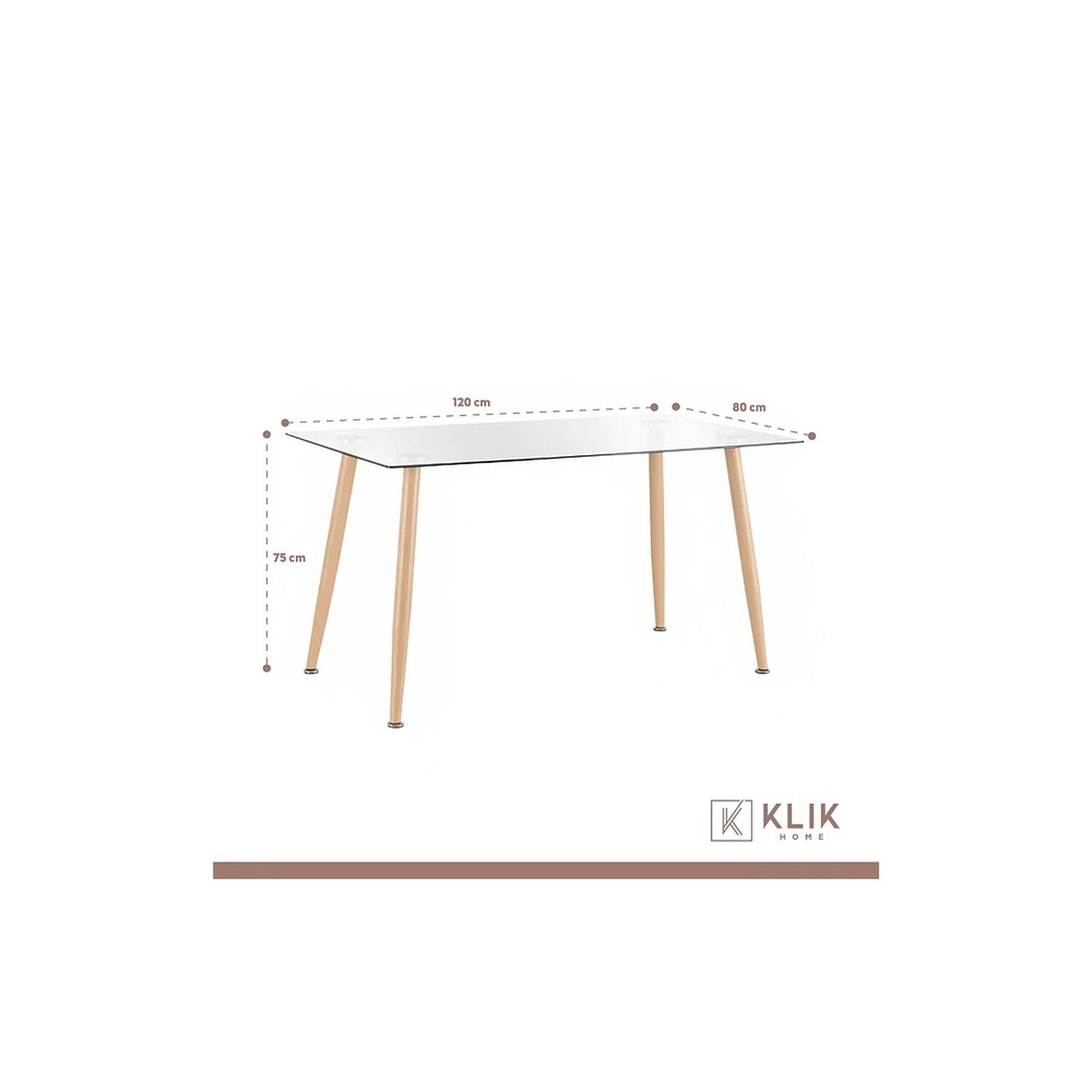 Comedor Mesa De Vidrio Rectangular 120x80 + 6 Sillas Dining Liana - Blancas image number 5.0