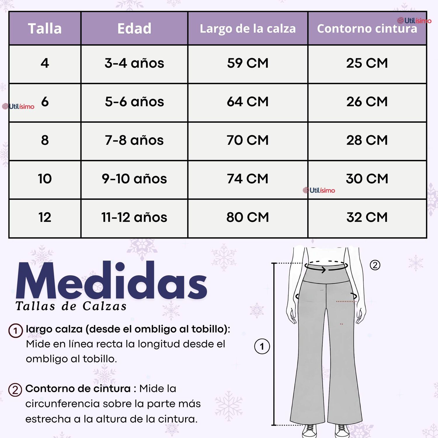 Calza Pantal&oacute;n Palazzo Ni&ntilde;a Polar Con Chiporro Elasticada T&eacute;rmica Navy Blue image number 3.0