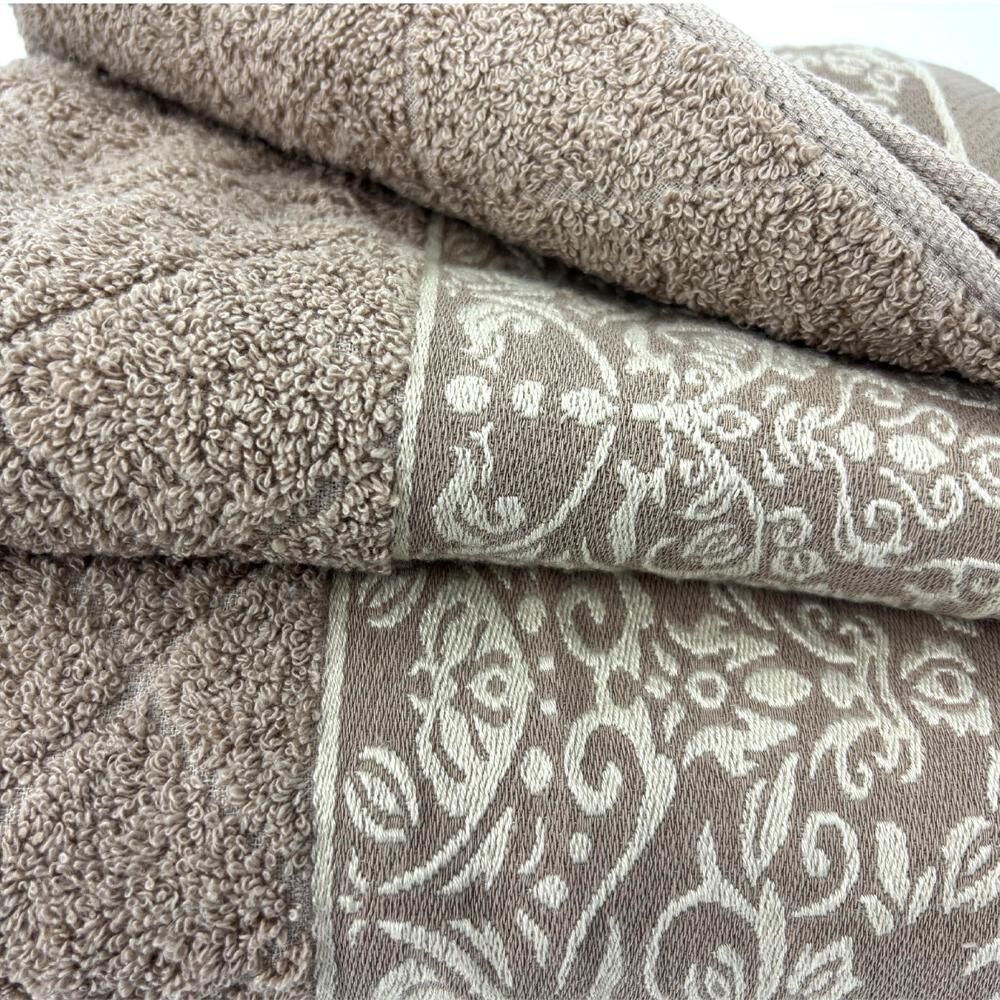 Juego Toalla Andes 2 Piezas Flores Beige image number 1.0