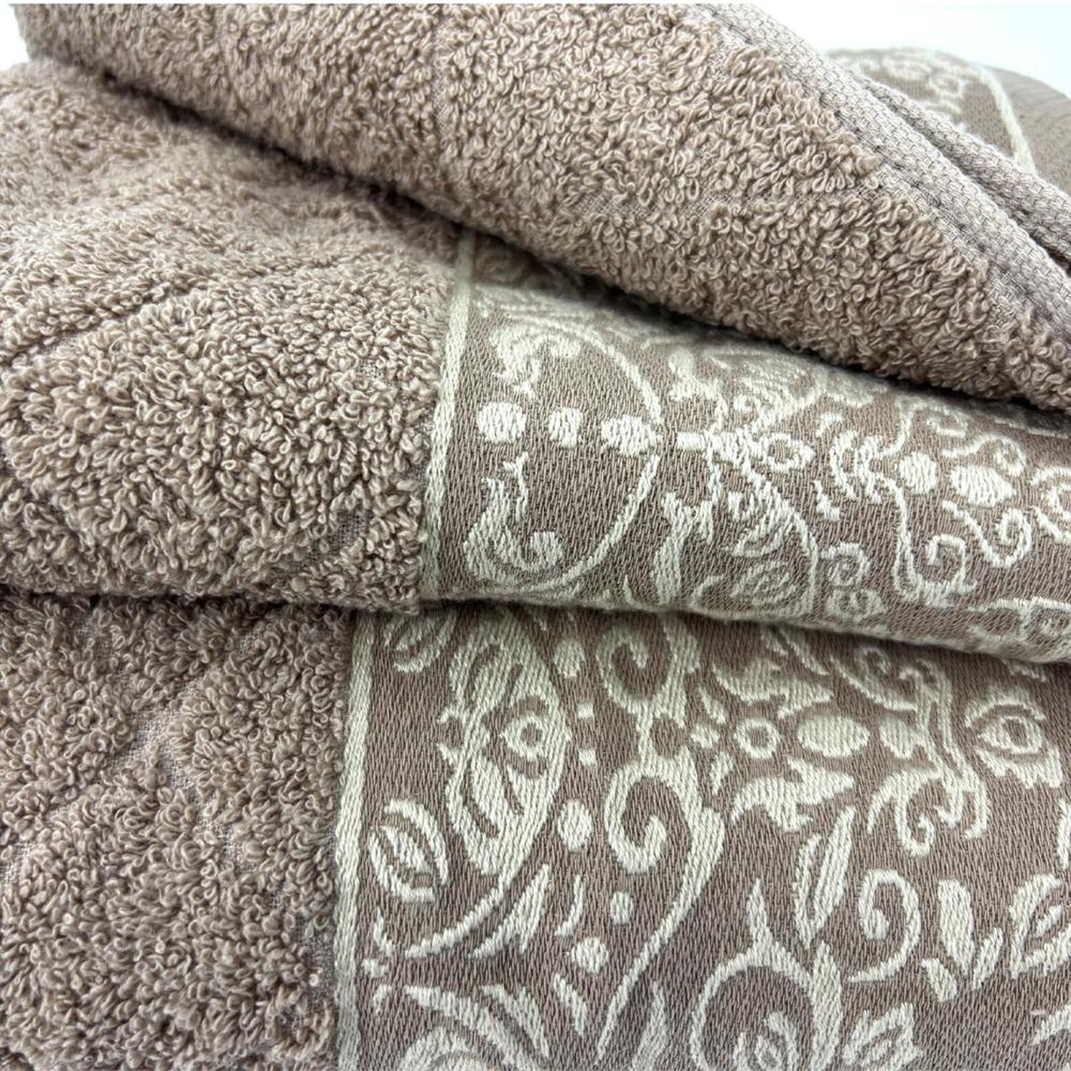 Juego Toalla Andes 2 Piezas Flores Beige image number 1.0