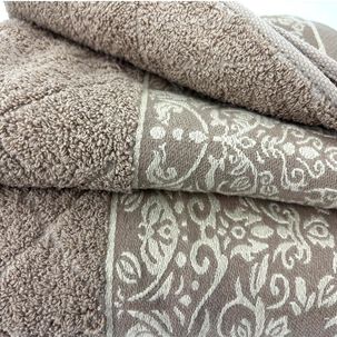 Juego Toalla Andes 2 Piezas Flores Beige