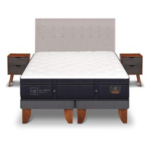 Cama Europea Cic Super Premium / King / Base Dividida + Set De Maderas