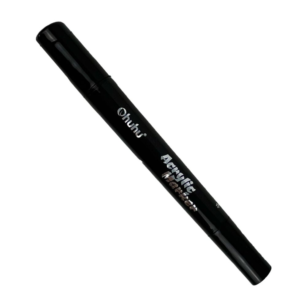 Ohuhu Marcador Acr&iacute;lico Puntas Fina Y Redonda Negro 120 image number 0.0