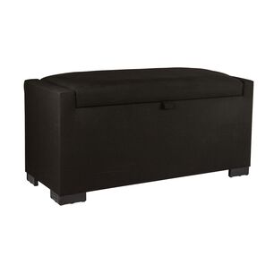 Banqueta Con Ba&uacute;l Leyzy Negro Delta 40x55x105 Cm M&aacute;xima Design