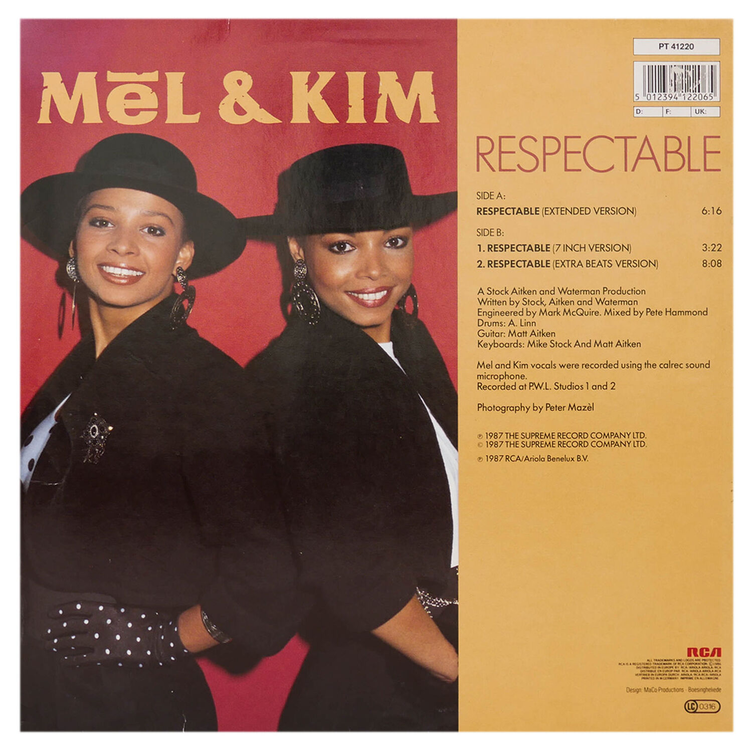 Mel & Kim - Respectable | 12" Maxi Single Usado image number 1.0