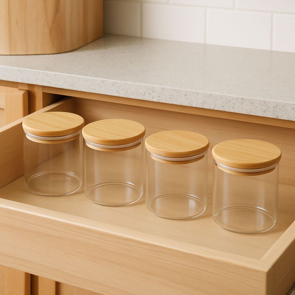 Set De 4 Frascos Condimentos Especias Bamb&uacute; 250ml 6x8cm image number 2.0