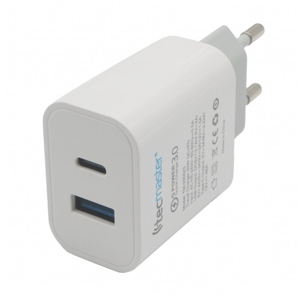 Enchufe Cargador Q30 Dual Pd 20w Tipo C+usb Súper Carga Certificado image number 0.0