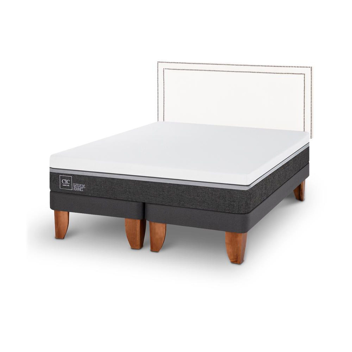 Cama Europea Cic Ortopedic Advance / 2 Plazas / Base Dividida + Respaldo image number 4.0