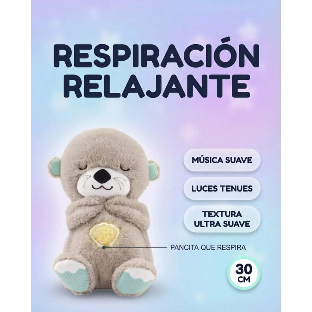 Peluche Nutria Respiraci&oacute;n Relajante Musical Con Luces Bebe image number 16.0