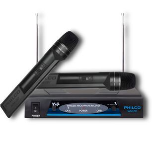 Pack De 2 Micr&oacute;fonos Inal&aacute;mbricos Vhf Pro Wm-787 Audio Hd