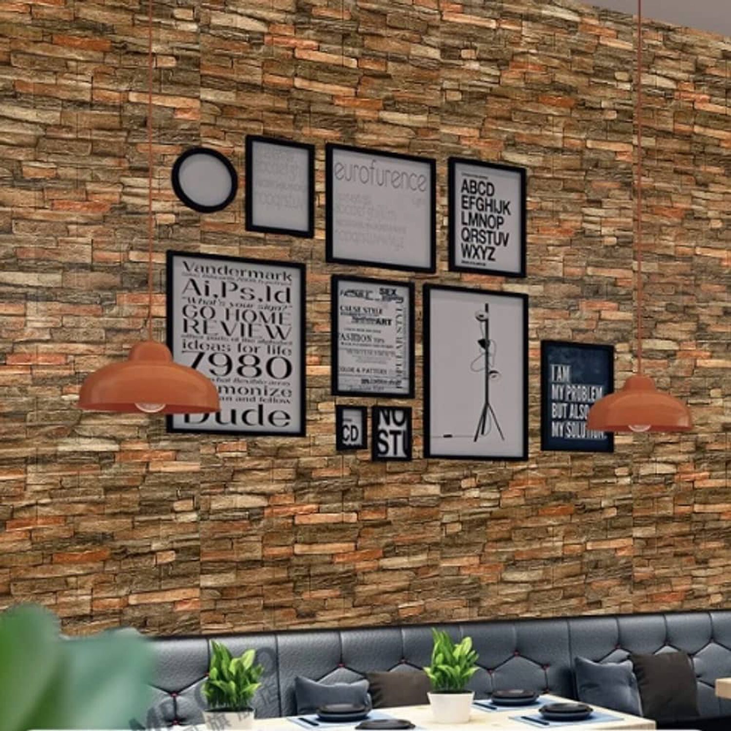 Pack 10 Lamina Papel Mural Autoadhesivo 3d Ladrillo image number 1.0