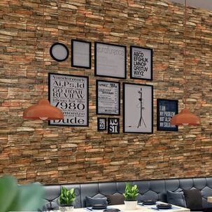 Pack 10 Lamina Papel Mural Autoadhesivo 3d Ladrillo