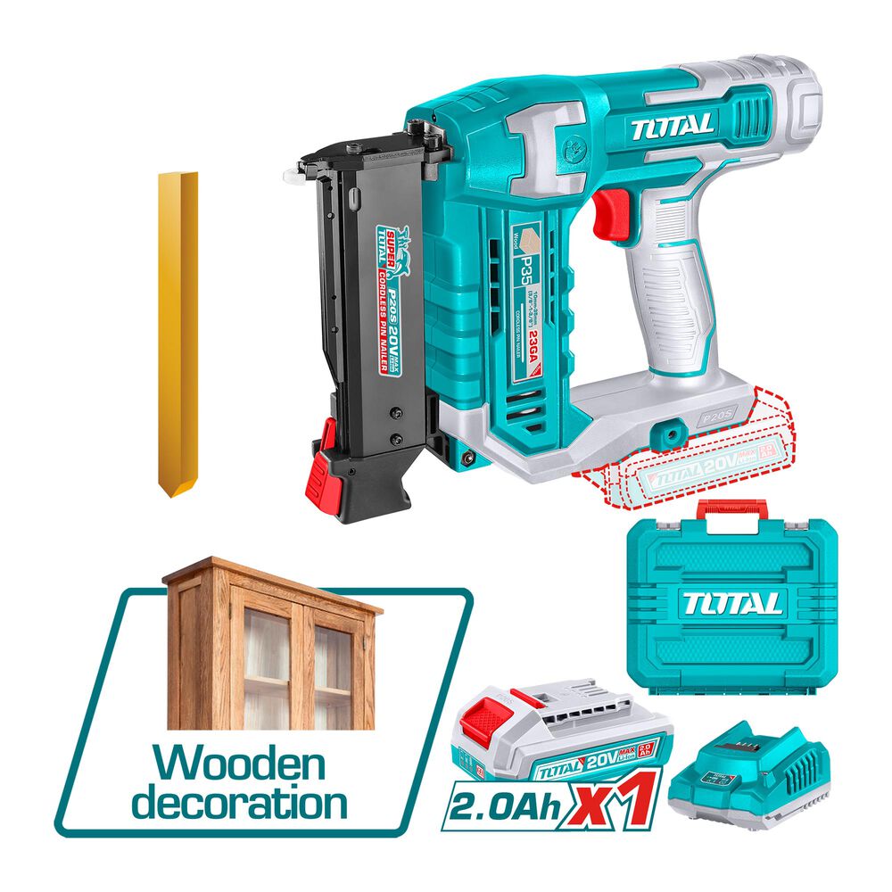 Clavadora Para Acabado Inalámbrica 35mm 20v Cargador Y Batería Total image number 0.0