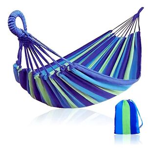 Hamaca 100% Algodón 2 Plaza Colgante 150x180cm Azul Verde