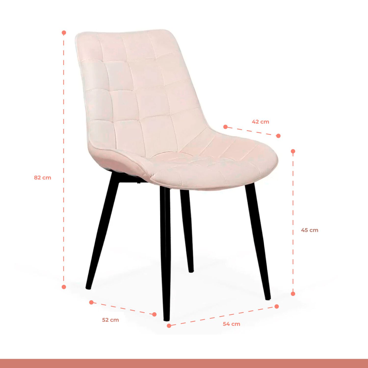 Comedor Mesa Vidrio Rectangular 120x80 + 6 Silla Macron Terciopelo - Beige image number 5.0
