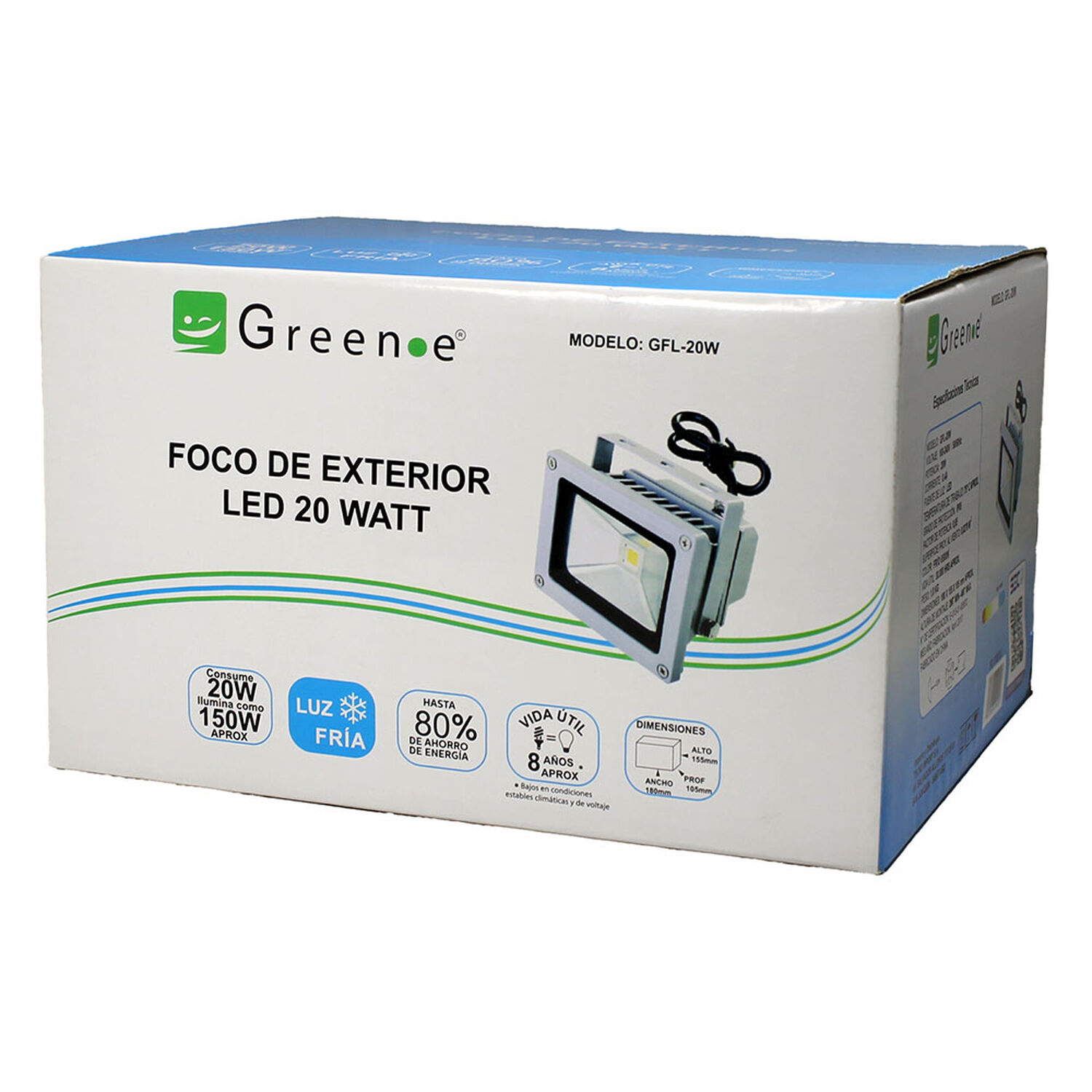 Foco Exterior Led 20w. Luz Fr&iacute;a. image number 0.0