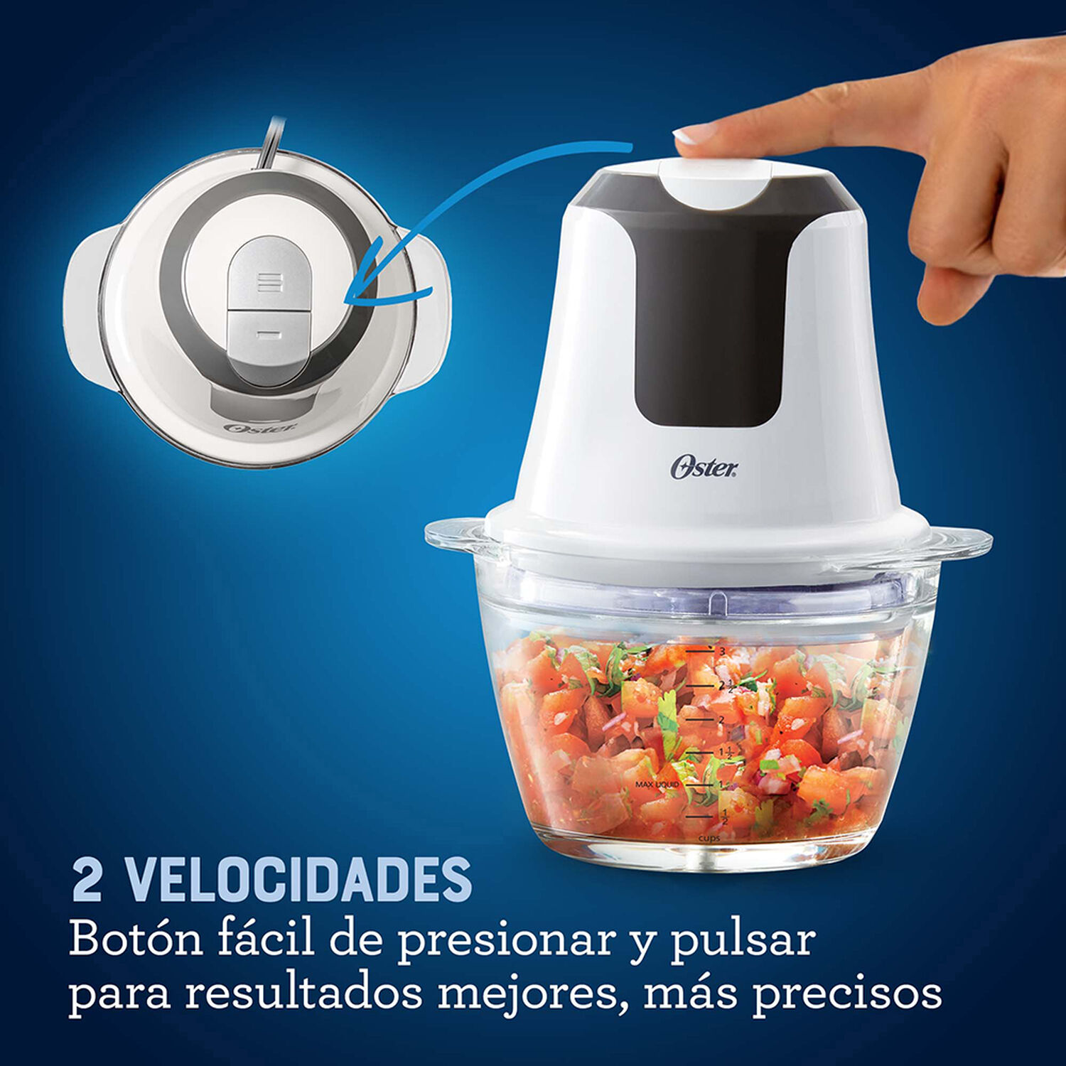 Mini Picadora Oster 3 Tazas Con Taz&oacute;n De Vidrio Fpstfp3340 image number 3.0