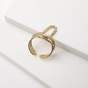 Anillo 19v69 Dorado Mujer Str088