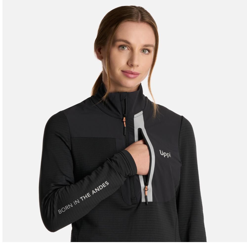 Polerón Deportivoes Mujer Karova Nano F 1/4 Zip Negro Xs image number 4.0