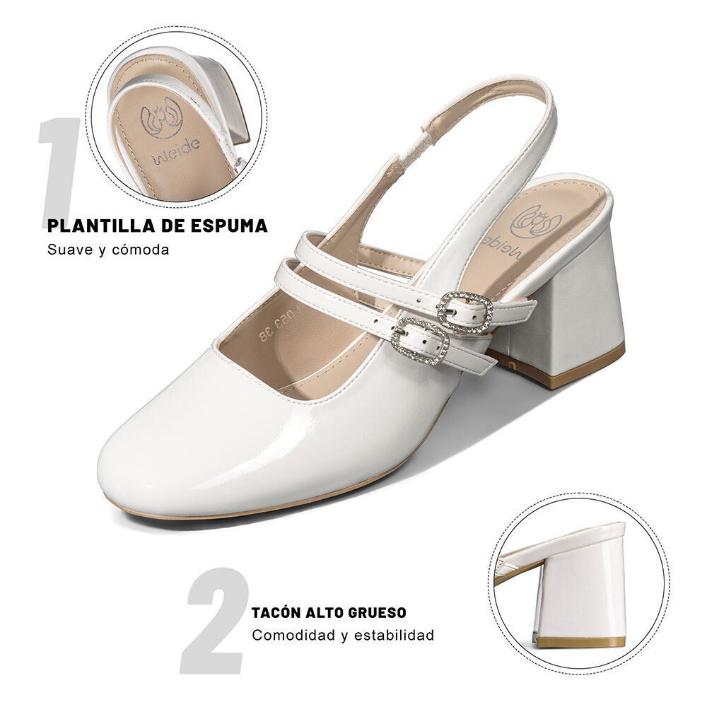 Zapato Taco Talón Descubierto Elegante Mujer Weide Yl053 image number 7.0